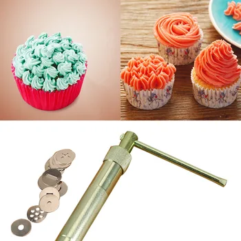 

New Practical Stainless Steel Sugar Paste Extruder Craft Gun Tips Craft Fondant Cake Sculpture Polymer Clay Tools Random Color