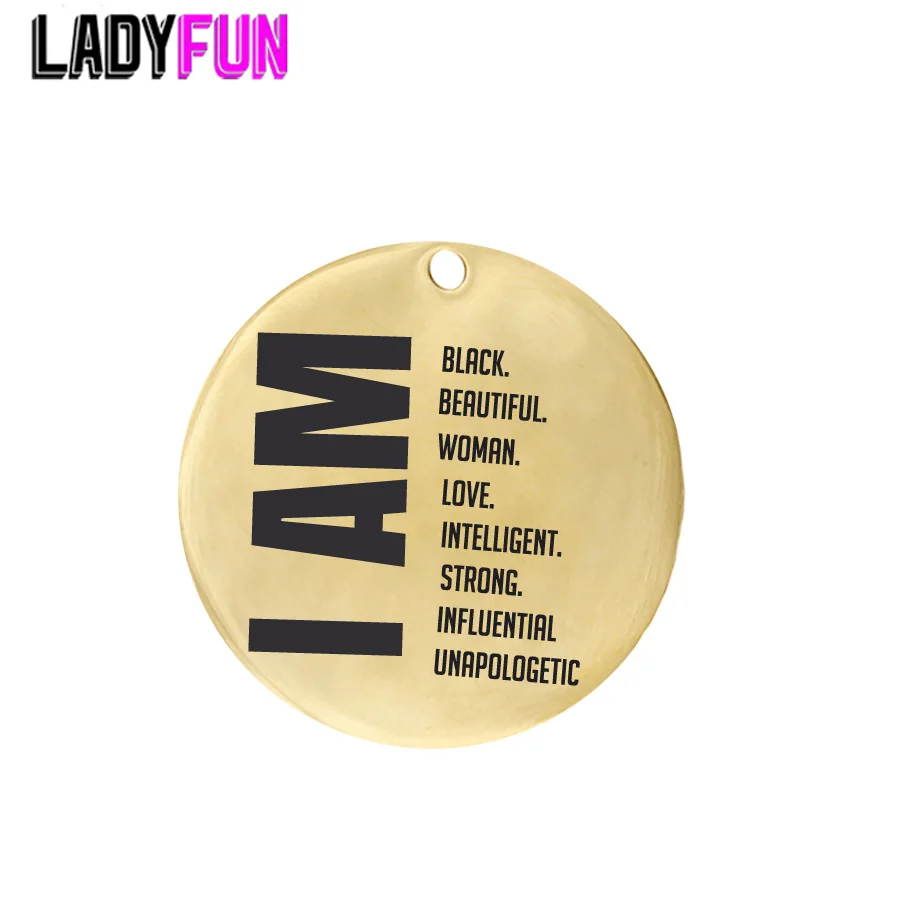 Женские шармы из нержавеющей стали Ladyfun черные я черная красивая женщина которая