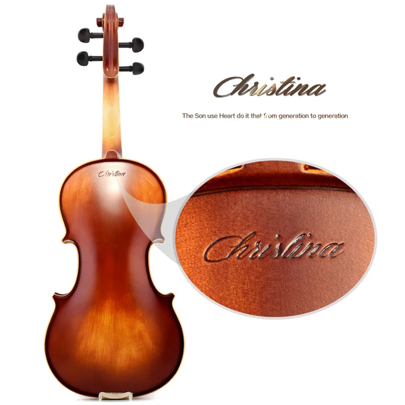 

New Christina E02 Maple Violin 4/4 for beginner use musical instruments,handmade ebony violin parts,with fiddle case,bow,rosin