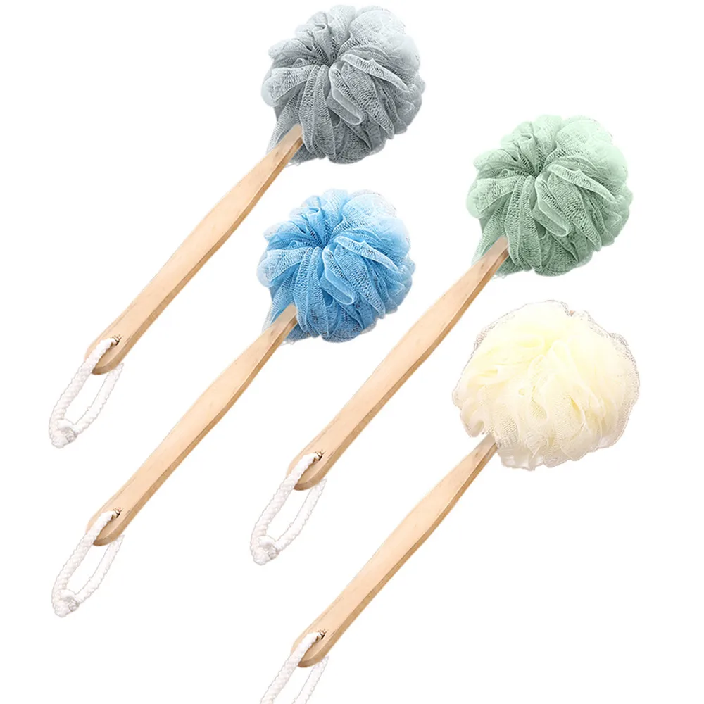 

New Long Handle Hanging Soft Mesh Back Body Bath Shower Scrubber Brush Sponge Magic Cleaning Brushes Easy to clean Wash Brushes