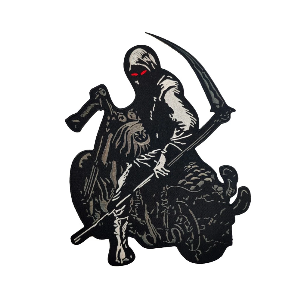 Reaper Patches Skull Death Biker Motorcycle Back Patch Free Rider Jacket Badge Embroidered Large Huge Stickers For Clothing Patches Aliexpress