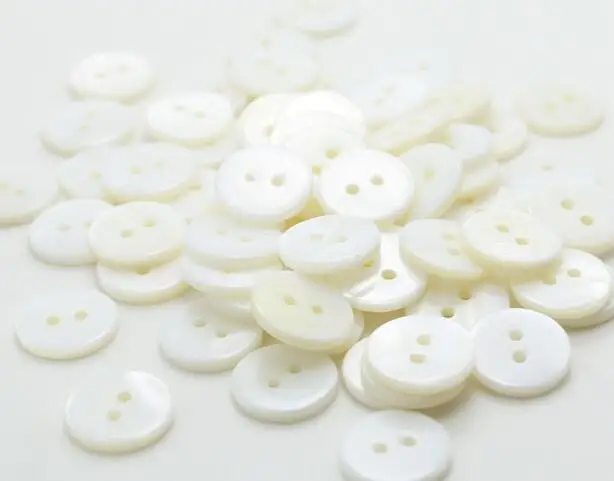 None Dyed Botones Decorative Buttons 500pcs 9/10/11.5/12.5 mm White Mother Shell Button Flat 2 Holes button 3