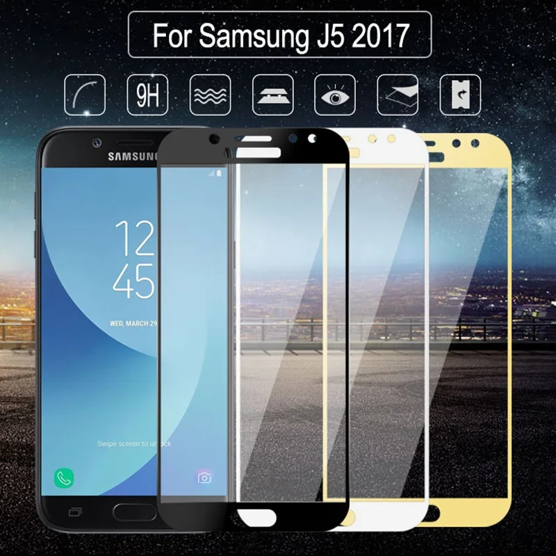 GerTong полное покрытие из закаленного стекла для samsung Galaxy J5 J7 A5 J3 A8 A6 Plus J6 Защитная пленка для экрана