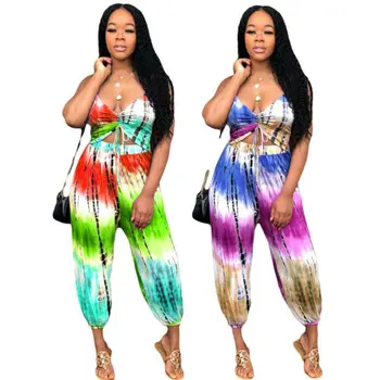 

Fashion Women Ladies Colorful Sleeveless V neck Casual Loose Strapless Summer Holiday Beach Sexy Romper