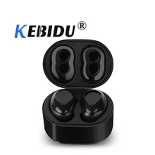 Kebidu Портативный близнецов мини Беспроводной Bluetooth наушники-капельки HiFi с стерео микрофон легкий для Смартфона наушники-вкладыши TWS с X6