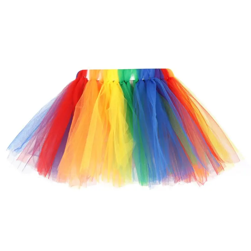 2016 Fluffy 3 Layer Summer Girls Rainbow Tutu Skirts Baby Kids Tulle