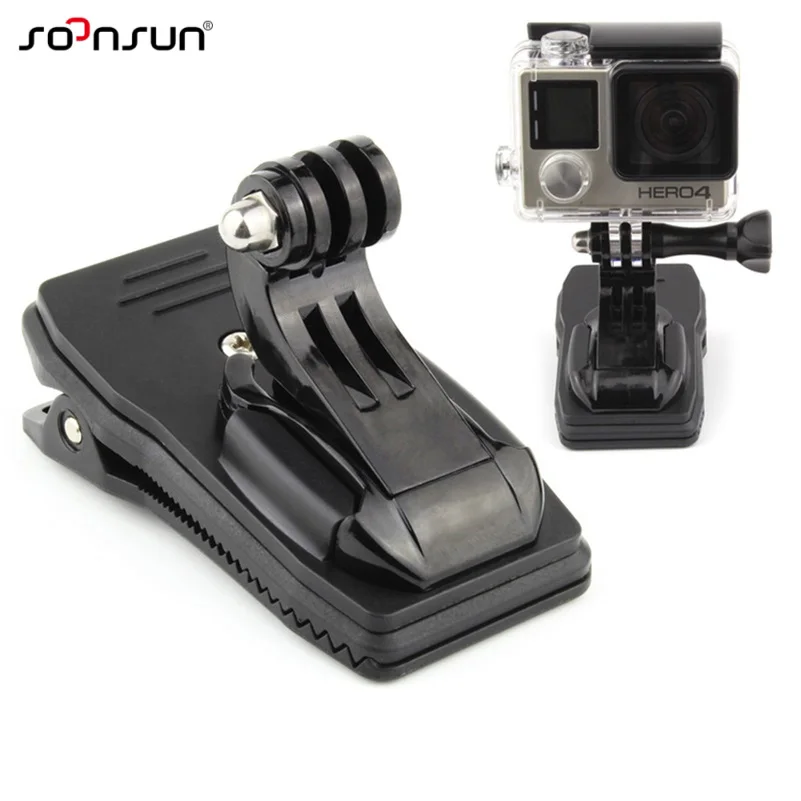 SOONSUN GoPro Quick Clip Rotatable Backpack Rucksack Hat Clamp Mount