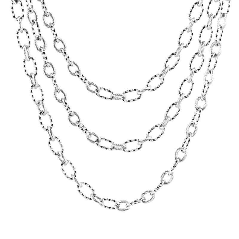 Нержавеющая сталь кабель ROLO цепи цепочки и ожерелья ширина 6,6 мм простой для женщин Jewelry женский Colar Mujer воротник для женщин цепочки и ожерелья s