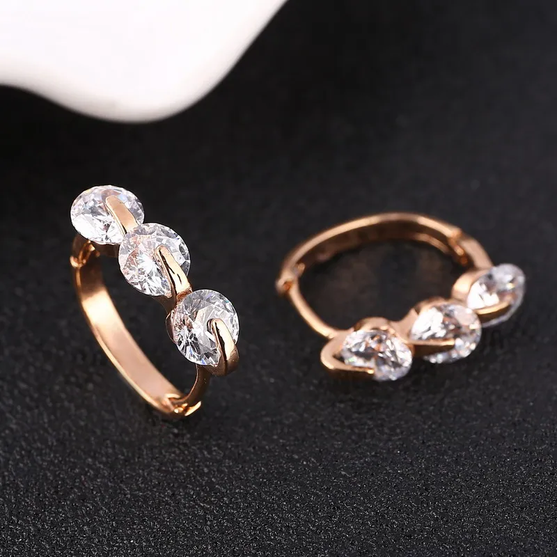 

uxury Zircon Crystal Gold Hoop Earring For Women Shining Rhinestone Round Big Earrings Fashion Wedding Jewelry Bride Earrings
