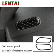 LENTAI 2 шт. Авто Стайлинг углеродного волокна приборной панели по бокам на выходе рамка Стикеры для Porsche Macan аксессуары