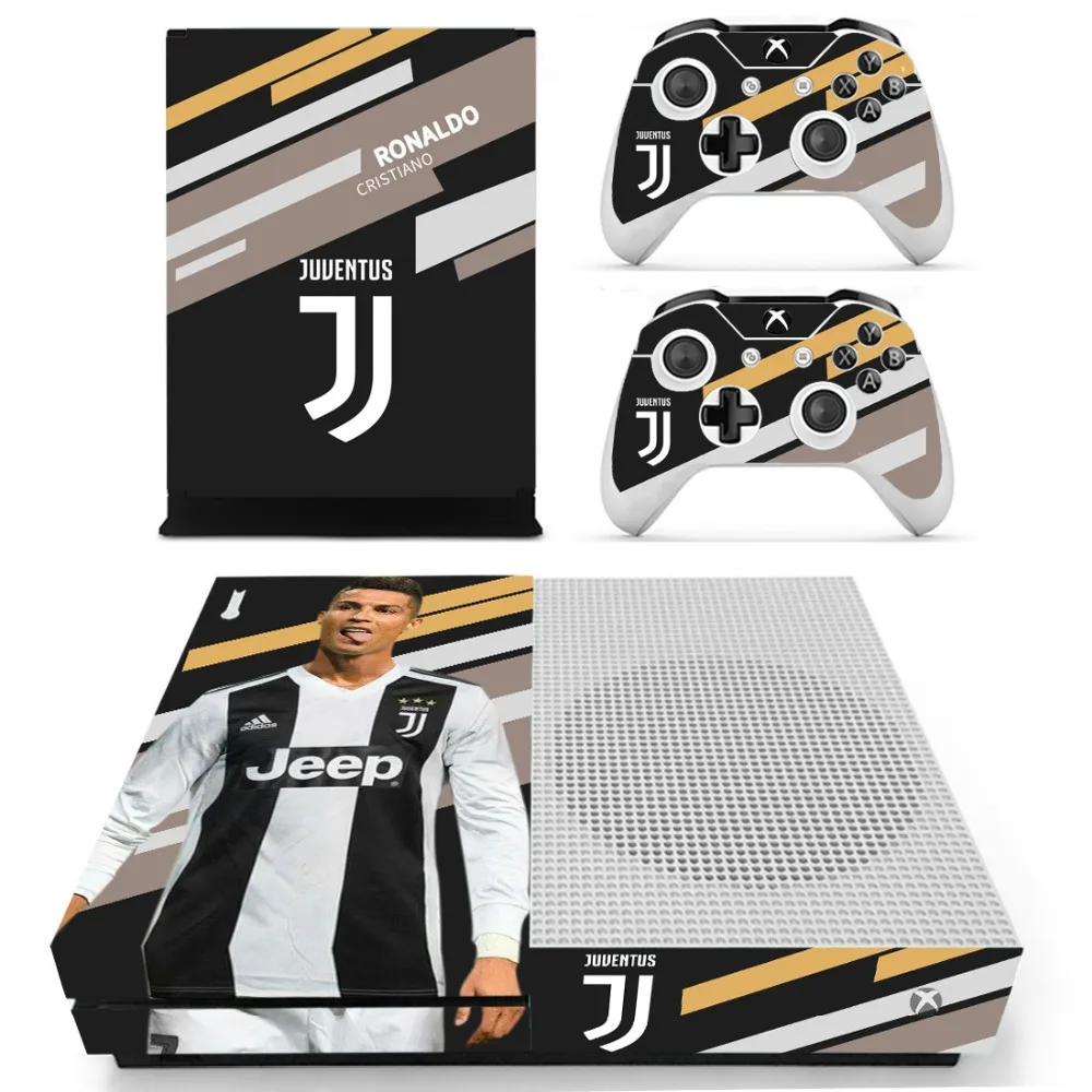 New Skin Sticker Decal For Xbox One S Console and Controllers for Xbox One Slim Skin Stickers Vinyl - Juventus Cristiano Ronaldo