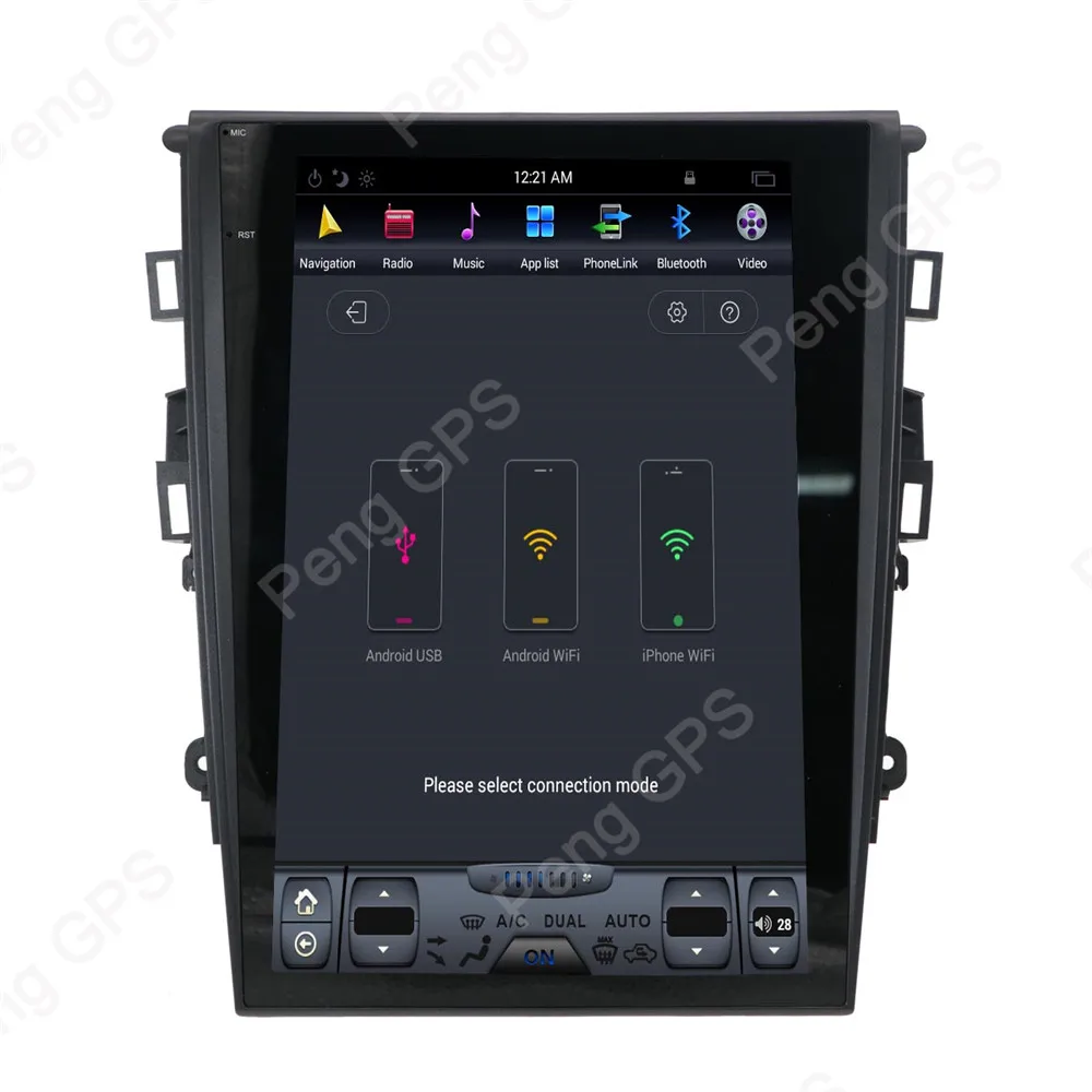 Perfect 2 Din Radio 12.1" IPS Android Car GPS Navigation DVD Player for Ford Mondeo Fusion MK5 2013-2017 HD 1024*600 Multimedia Headunit 5