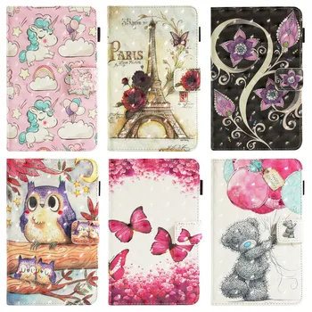 

Eiffel Tower Bear Paint PU Leather Stand Case Cover For Samsung Galaxy Tab E 9.6 T560 T561 Tablet For Samsung Tab E 9.6" SM-T560