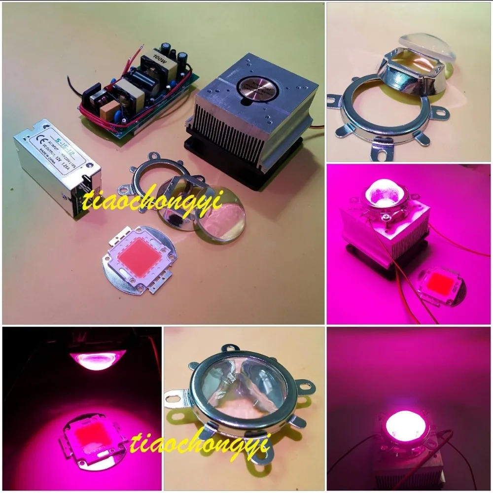 100W DIY led grow light 380-840nm kit LED +diver+heatsink +90Degree lens | Лампы и освещение