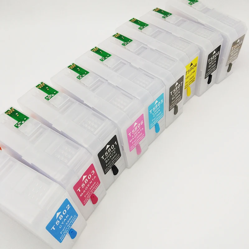 

Vilaxh T5891 - T5899 Refillable Ink Cartridge For Epson Stylus Pro 3850 Printer T5891 T5892 T5893 T5894 T5895 T5896 T5897 T5898