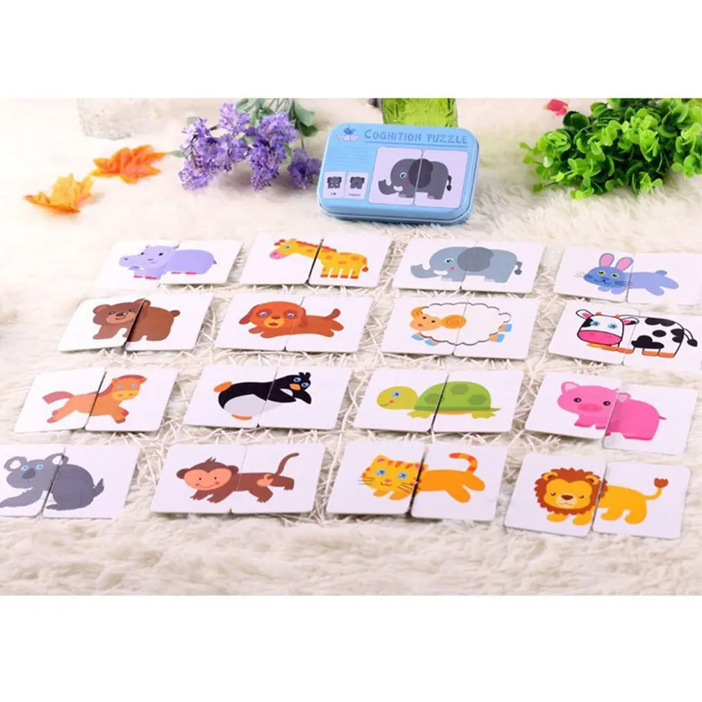 Baby montessori Learning Cognitive Card With Iron Box Kids English Word Pocket Learn Tool Educativos Tools Table Game Puzzle