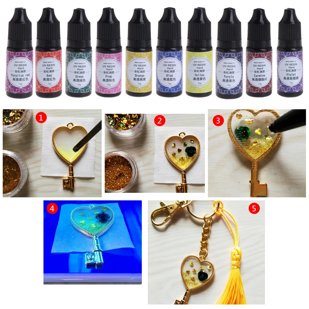 

JAVRICK 10g UV Resin Epoxy DIY Jewelry Making Transparent Hard Curing Activated Crafts