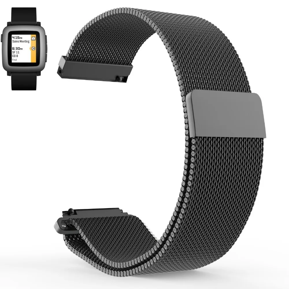 Hot sales Pebble Time Pebble Time Steel Milanese Magnetic Loop Replacement font b Watch b font