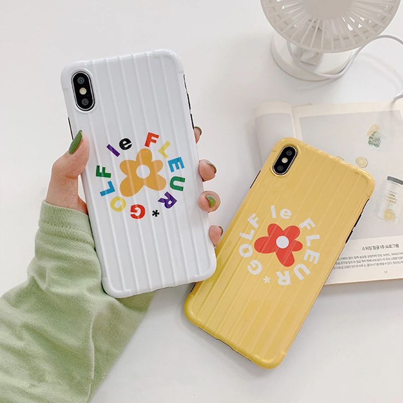 

BONVAN For iPhone X XR XS Max Case soft simple flower Plain Protection Back Funda For iPhone 6 6s 7 8 Plus Phone Cover Coque