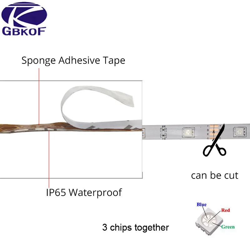 SMD RGB Светодиодный светильник 5050 10 м 5 м 30 светодиодный s/m светодиодный водонепроницаемый Диодная лента+ 44Key пульт дистанционного управления+ DC 12 В адаптер питания