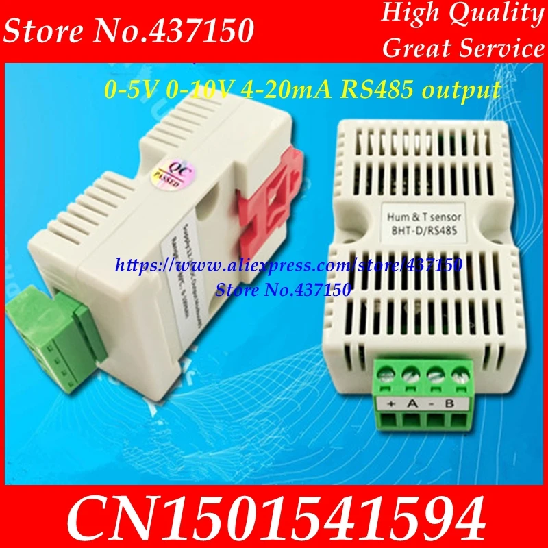 

DC9-24V rail temperature and humidity sensor 0-5V temperature and humidity transmitter 0-10V 4-20mA Isolated RS485 output