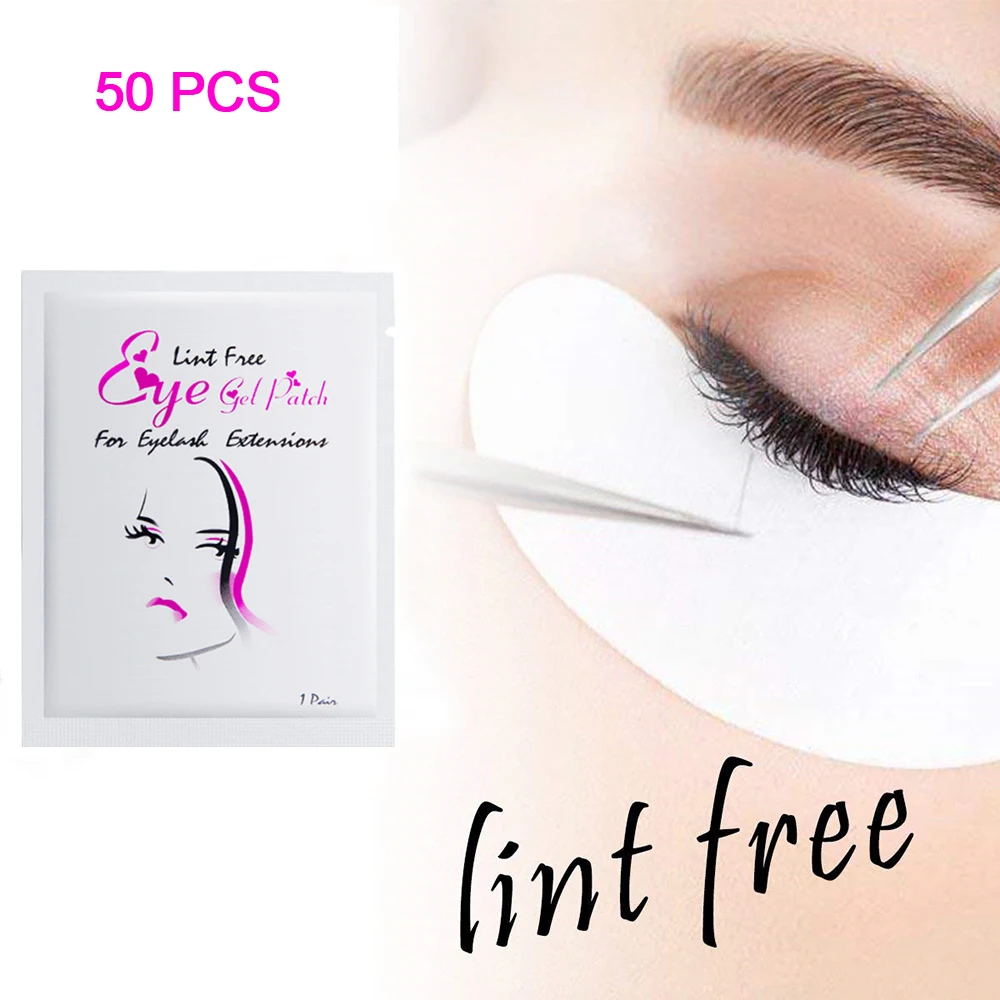 

50 Pairs Eyelash Extension Under Gel Eye Pads Eyelashes Paper Patches Women Makeup Tools Eyelash Extension Lint TSLM2