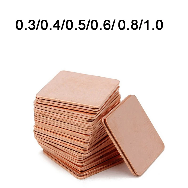 

10 Pcs 15mmx15mmx 0.8mm Heatsink Copper Shim Thermal Pads for Laptop GPU VAG PAD