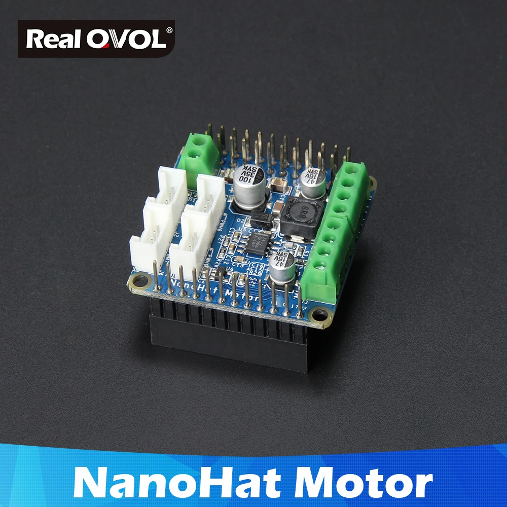 

NanoHat Motor module with I2C can drive 5V PWM steering motors/12V DC motor/12V four-wire step motors
