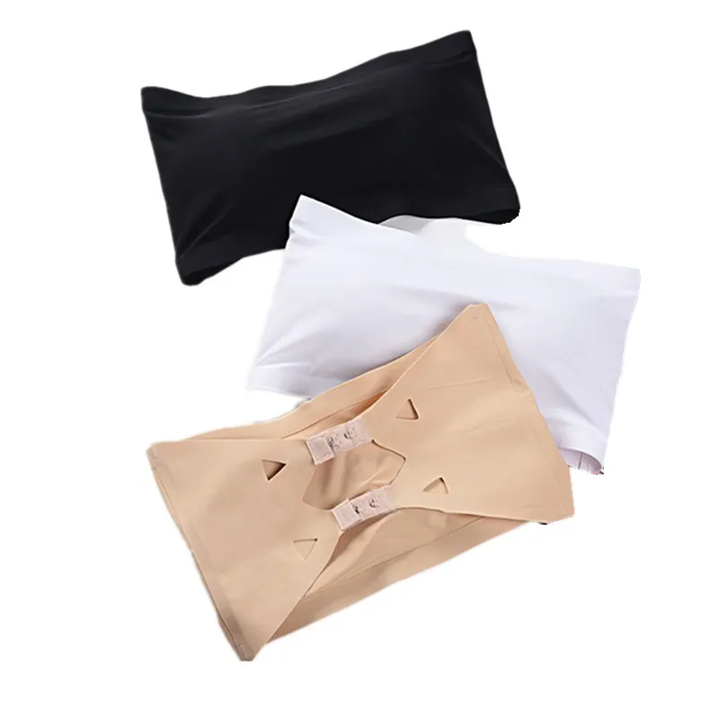 

Spandex Adjustable Bandeau Bra 2018 Summer Brand Strapless Bra Women's Sexy Casual Wrap Tube Top Short Tanks Seamless Underwear