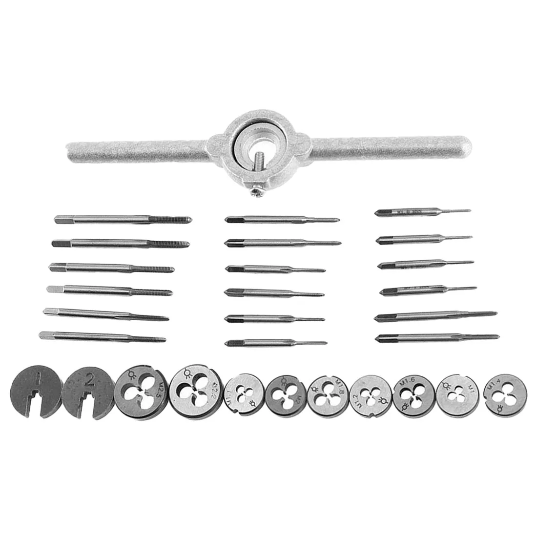 Hand Screw Taps 31pcs/set Metric Taps Dies Set Mini NC Screw Thread Plugs Taps High Speed Steel Hand Tools