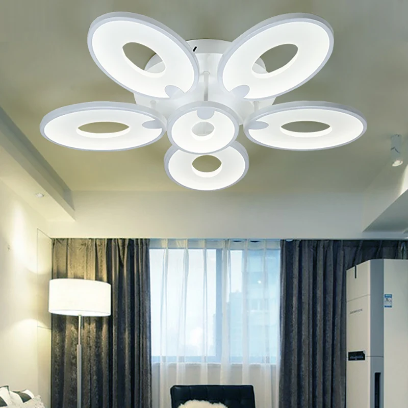 

IPROLED 88w CCT and brightness dimmable by 2.4G remote or smart phone app 6pcs flowers surface mounted led ceiling light