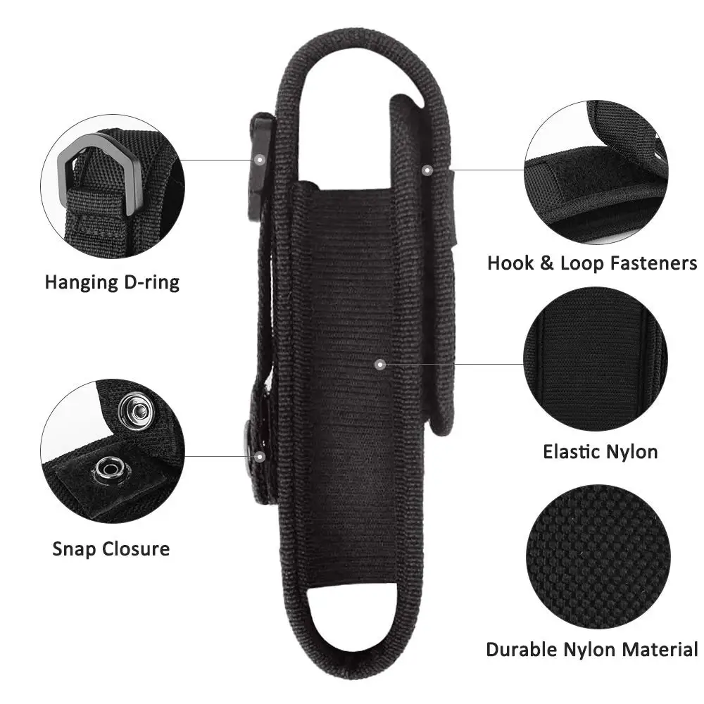 Description Picture 3 of itemTactical Flashlight Case Belt Pouch Molle LED Torch Holder Outdoor Hunting Camping Hiking Carry Bag for Flash Lights Holster