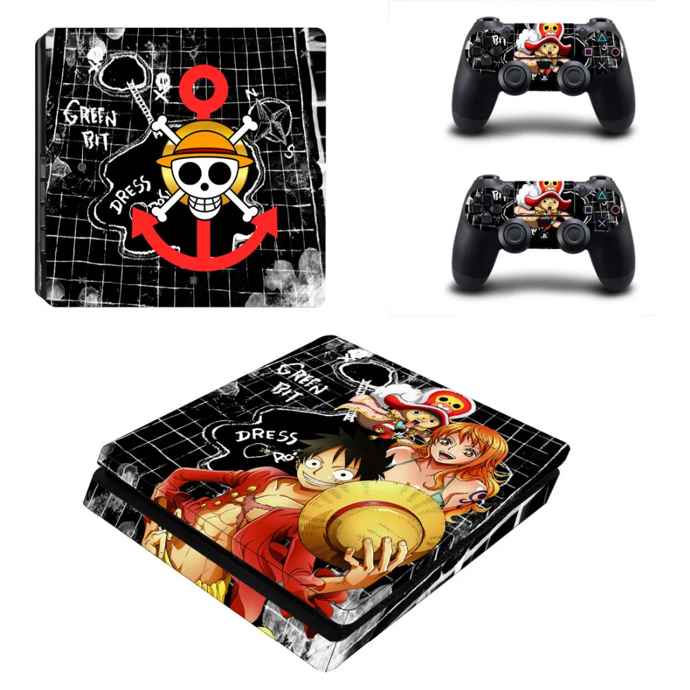 Аниме one piece Луффи наклейка PS4 тонкая кожа Наклейка для sony playstation 4 консоль и 2 контроллера PS4 тонкая кожа Наклейка Винил