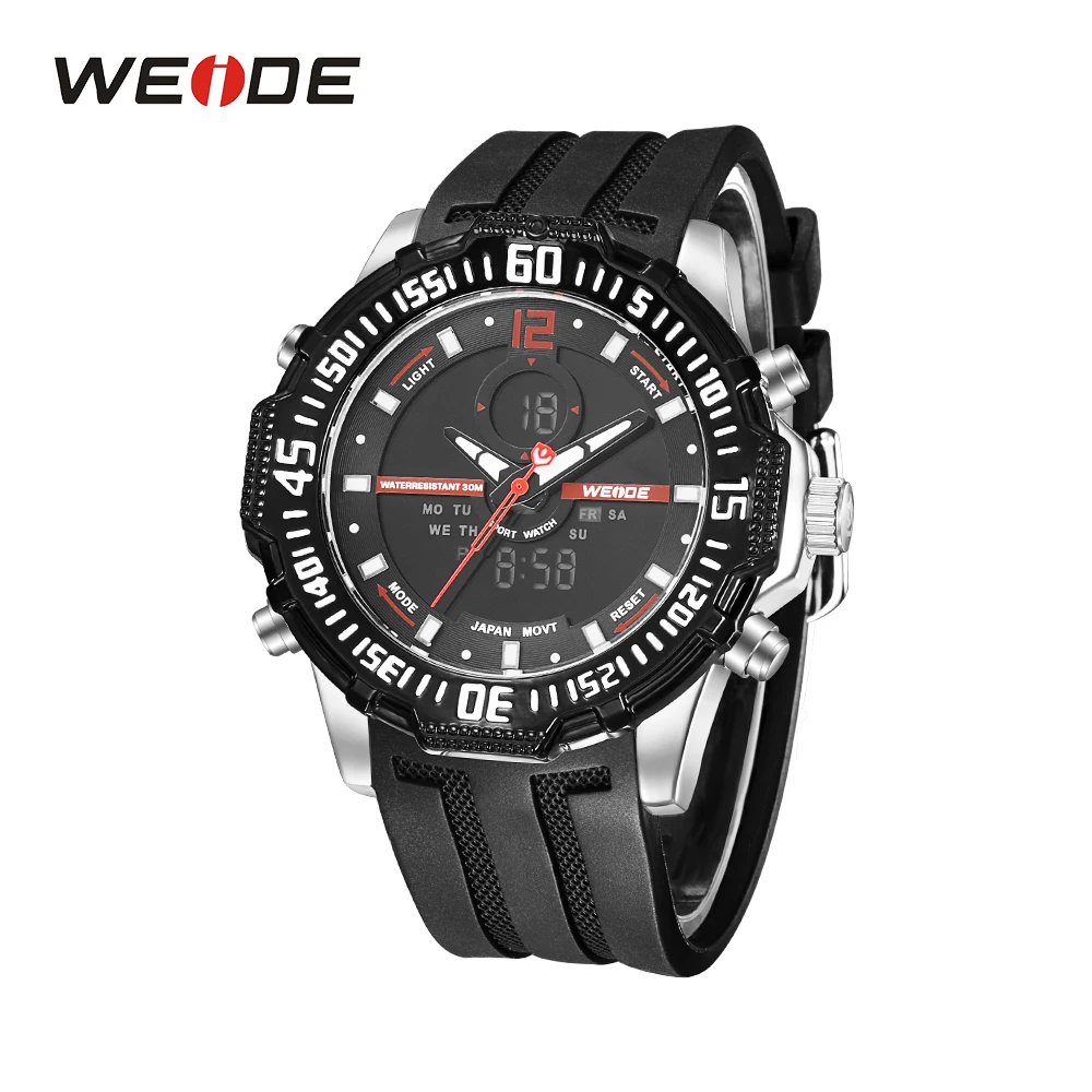 WEIDE Sports Casual Fashion Luxury Alarm Military Army digital Rubber Strap Analog Quartz Wristwatches Waterproof Clock Hours