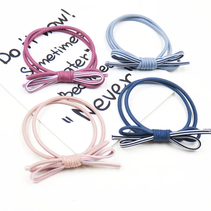 

1PCS Novelty Two-tone Tie Knot Elastic Hair Bands For Girl Headband Scrunchy Korean fashion Kids Hair Accessories For Women