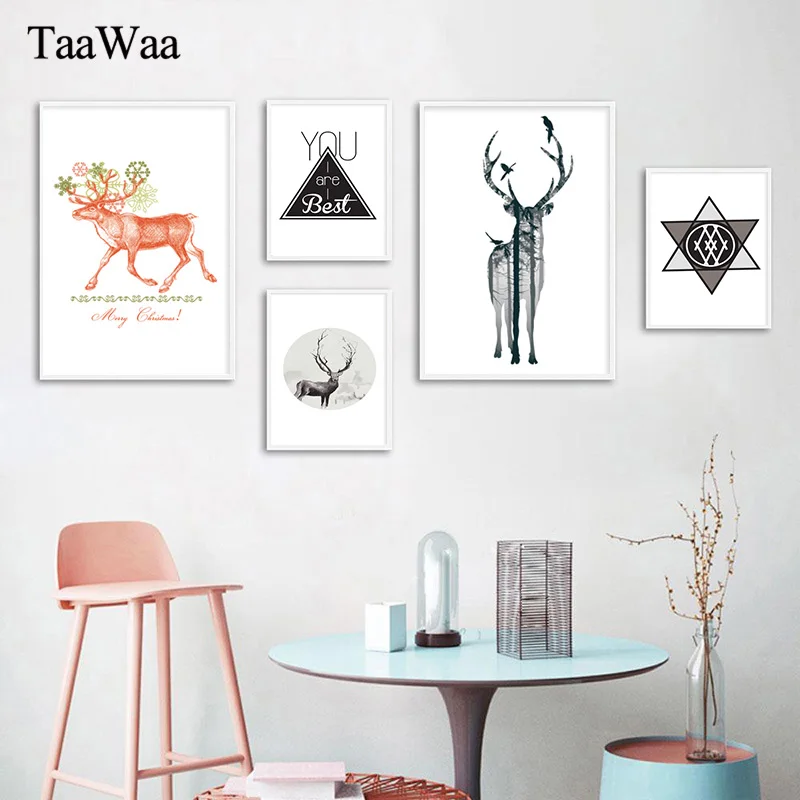 

Deer Quote Canvas Painting Nursery Animals Posters and Prints Wall Art Nordic Modern Picture for Living Room Home Decoration