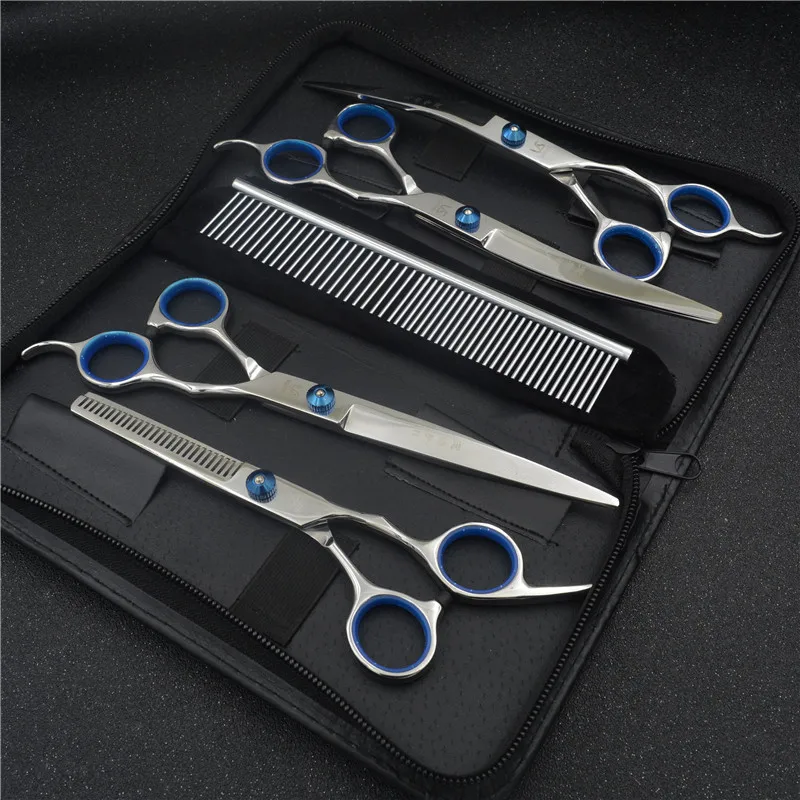 7"inch Professional dog Grooming Scissors Shears Kit Dog Hair Curved