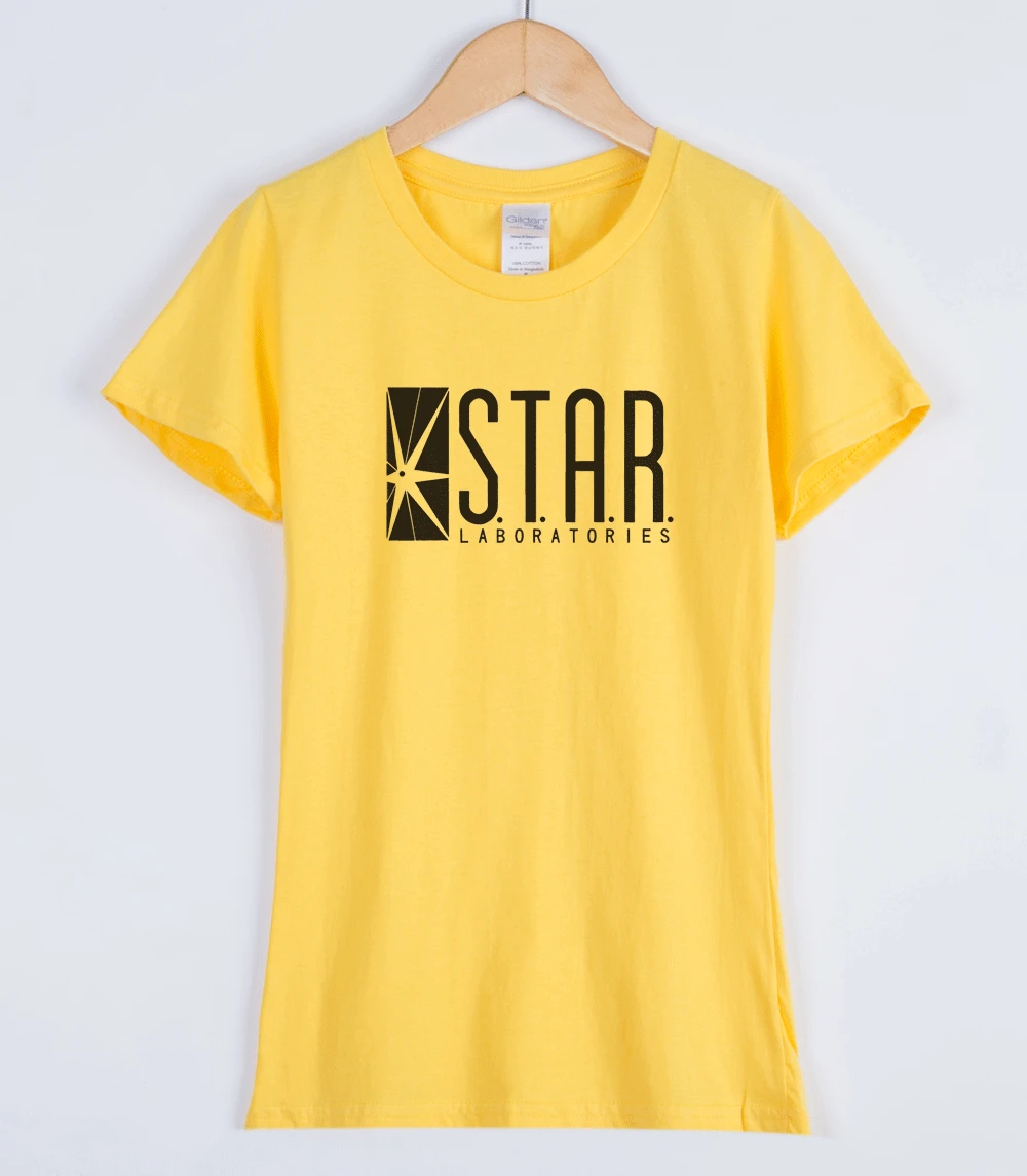 Женская хлопковая футболка STAR S.T.A.R.labs Повседневная брендовая с короткими