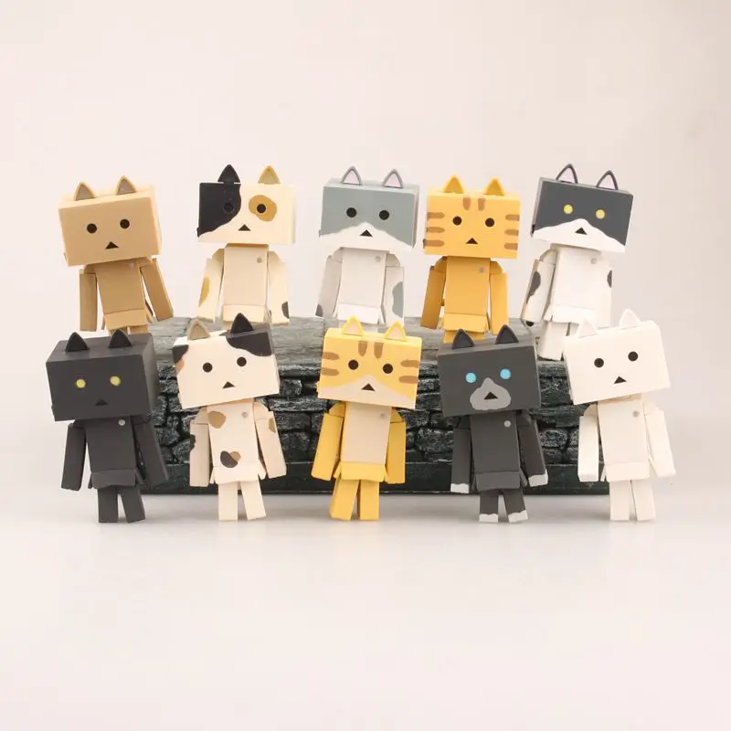 

HKXZM Anime 7CM 10pcs/set Cute nyan board Cat Mini PVC Action Figures Toys Collectible Model Gift