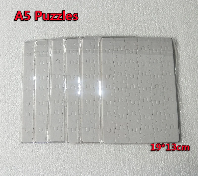 

2019 A5 DIY Sublimation Puzzles blank pearl Jigsaw free shipping 40pcs/lot Heat Transfer Paper Plate free