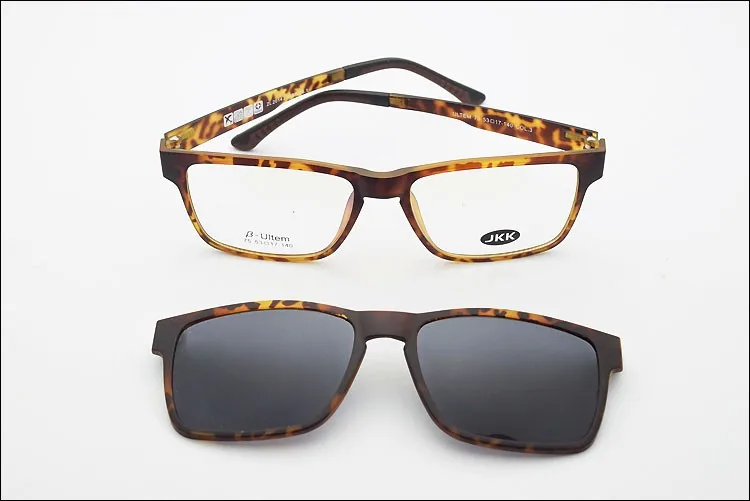 Очки с оправой для мужчин с поляризованными магнитными зажимами, солнцезащитные очки для близорукости, очки с линзами по рецепту, зеркало для вождения JKK75