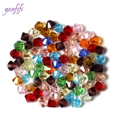 100 pces 4mm diamante de dois pontas de corte de superfície de vidro de cristal grânulos soltos diy acessórios de roupas