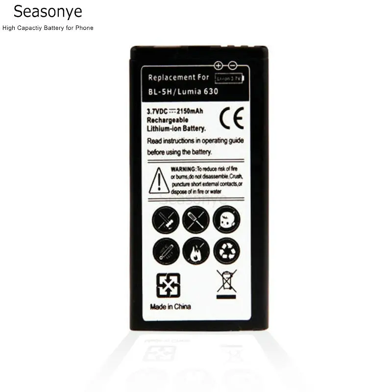 Seasonye 2150 мАч BL-5H 630 В постоянного тока сменный литий-ионный аккумулятор для Nokia Lumia