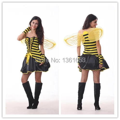 Желтая стрекоза с крыльями пчела COS сценический ночной клуб комбинезон униформа искушение играть одежда costumev Хэллоуин платье