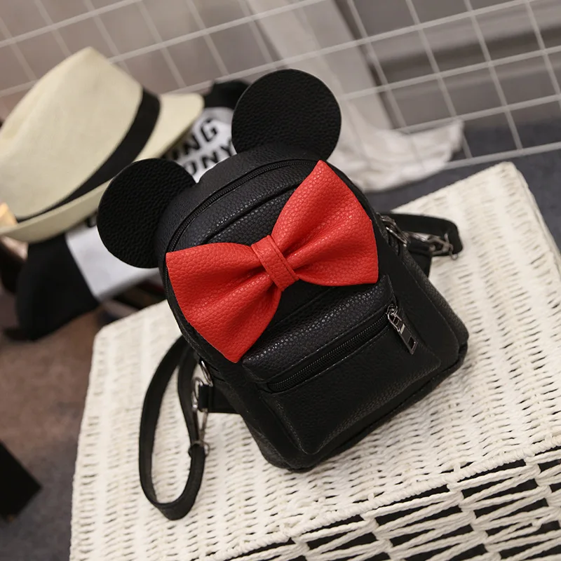 

2019Women Backpack Famous Brand Small Backpacks High Quality School Bags for Teenager Girls Designer Cartoon Bow Ears Rucksack