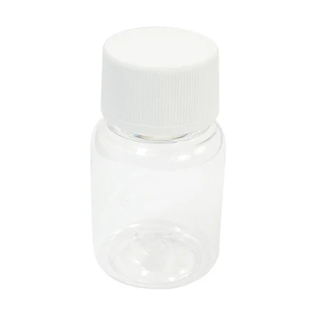 

50ml Wide Neck White Transparent Plastic Cylinder Shape Chemistry Storage Bottle (white + Transparent color)