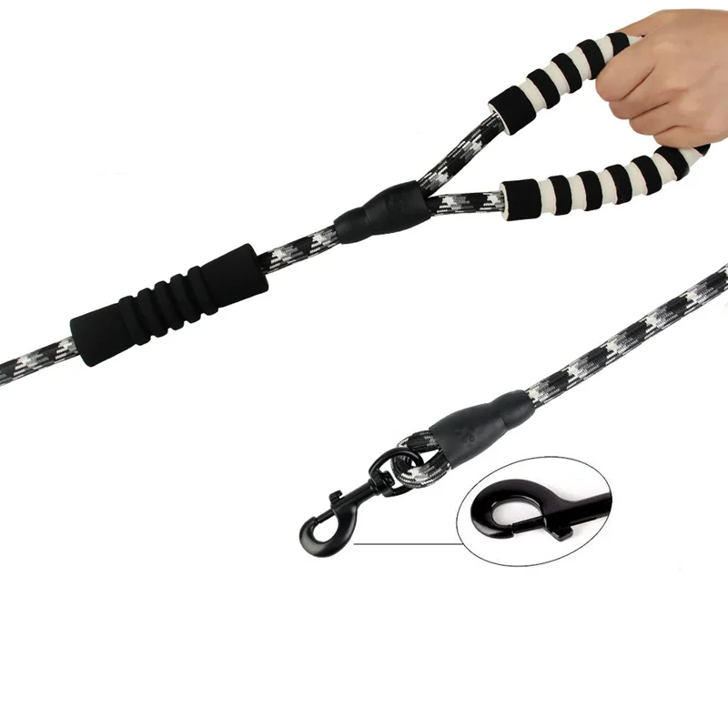 Soft Double handle Large Dog Leash Reflective Pet walking Leashes Long Lead Dog Running Climbing leash For Medium Large Big Dogs Soft Double handle Large Dog Leash Reflective Pet walking Leashes Long Lead Dog Running Climbing leash For Medium Large Big Dogs