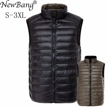 

NewBang Brand Men's Vest Ultra Light Down Men Double Side Sleeveless Jacket Male Warm Windproof Vests Reversible Waistcoat