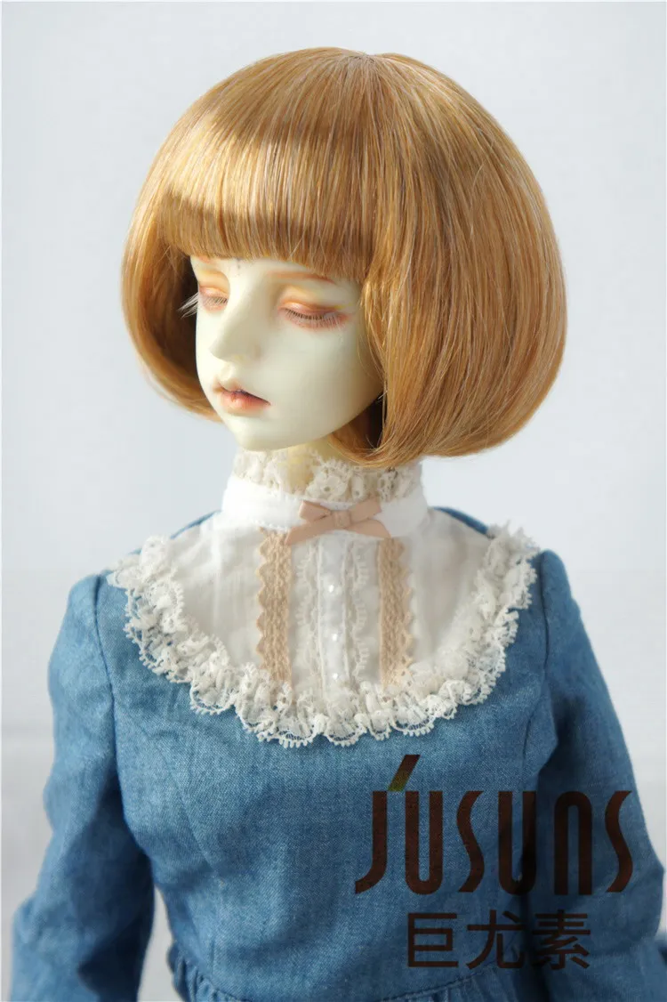 JD478 Размер 9-10 дюймов для моды BJD парик-Боб с полным взрыва кукла парик милая кукла волосы высокого качества модные куклы парики - Цвет: 9-10inchBlend Golden