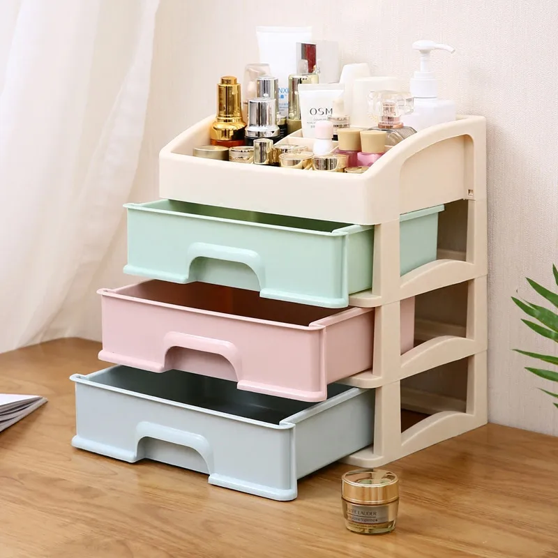 European Style Drawer Organizer Cosmetic Organizers Jewelry Box Skin Care Product Storage Drawers Plastic Box Storage Cabinets